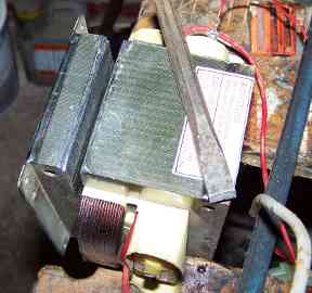 Cutting open microwave oven
		transformer